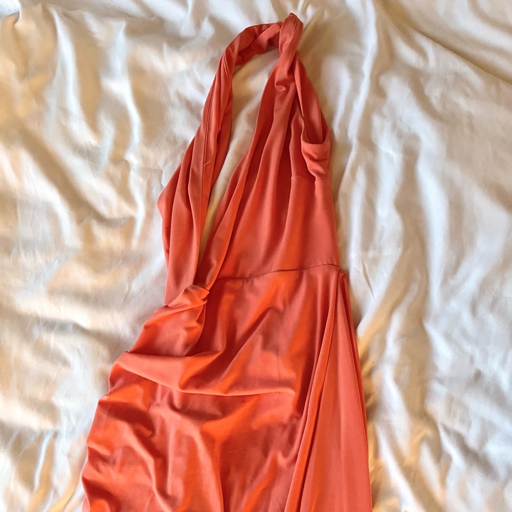 REVOLVE Micheal Costello Coral cutout formal dress